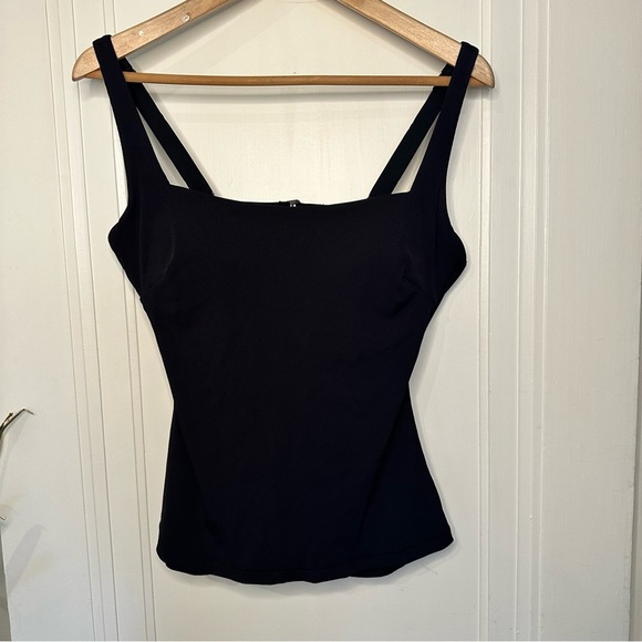 ATHLETA Square Neck Bra Cup Tankini Top Black 38 D/DD - Picture 1 of 11